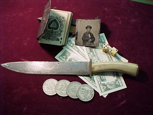 19th Century Bowie Knife  13" inches w/ Antler Grip