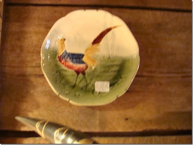 Hand painted plate with a Pheasant.  