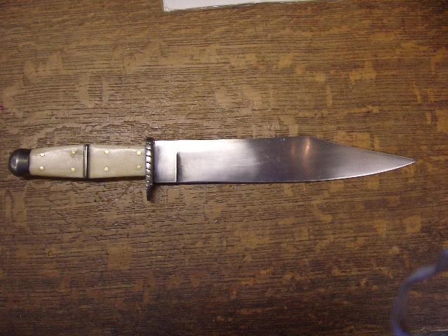 19th Century15” Bowie Knife with Bone Grip and brass studs