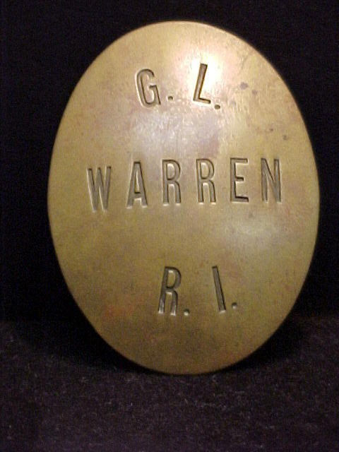19th Century Brass Constable Badge Warren Rhode Island