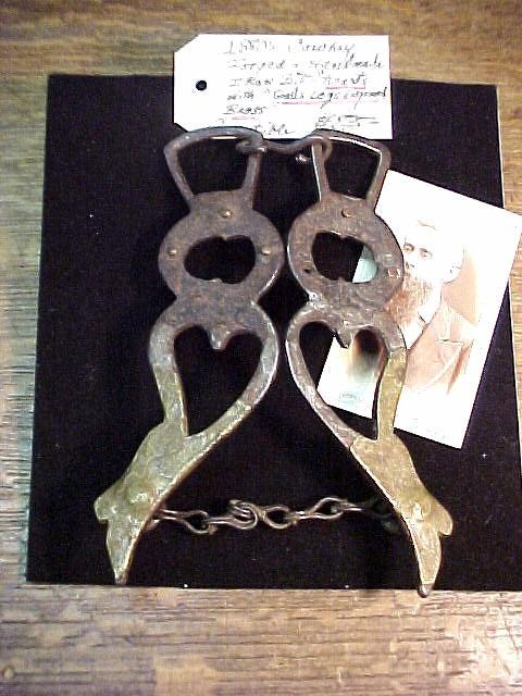 1870's Heart Shaped BIt with Engraved Brass forming Gals Legs