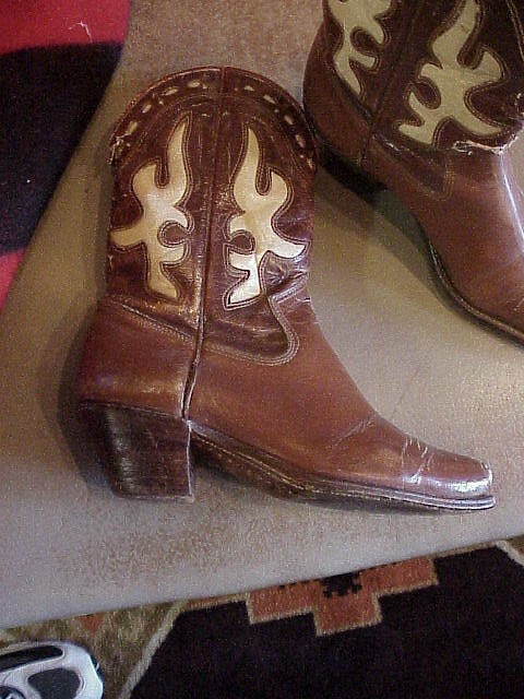 1930's Vintage Collectible Inlaid Cowgirl Boots