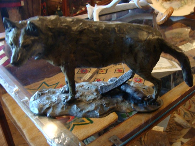 Wolf Bronze "No Trespassing" by the Famous Montana Artist Ken Bjorge  Signed and Numbered #2 of 25