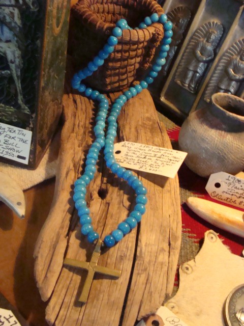 Historical Padre Beads Brass Cross Necklace