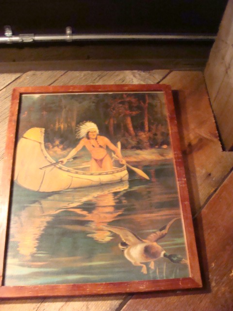 1910 Litho Print of Indian in Canoe 