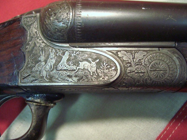 19th Century Silver Engraved J.P. Sours 12 Gauge Shotgun
