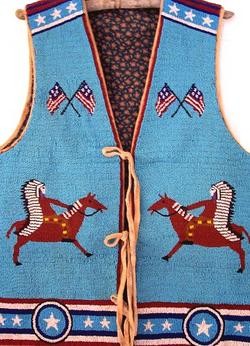 1920's Pineridge Reservation Pictorial Beaded Vest