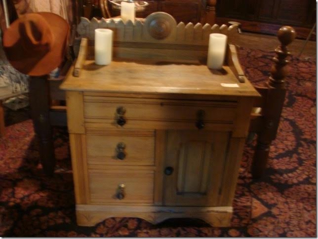 1900's Pine Basin Stand with 3 Drawers and Storage Area