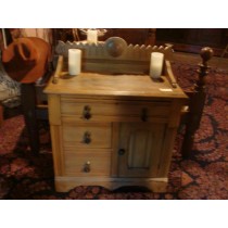 19th Century Pine Basin Stand with drawers and cabinet area