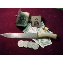 19th Century Bowie Knife  13" inches w/ Antler Grip