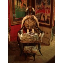 Genuine Texas Steer-horn Chair with Stool
