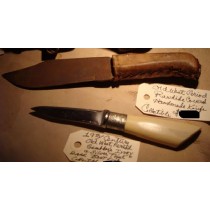 19th Century Ivory  Dirk Engraved Silver Knife