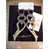 1870's Heart Shaped BIt with Engraved Brass forming Gals Legs