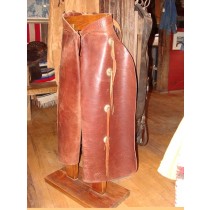 Brown Leather Batwing Chaps