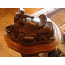 Small Detailed Bronze Saddle by the famous Bill Nebeker Signed and Numbered #4 / 50