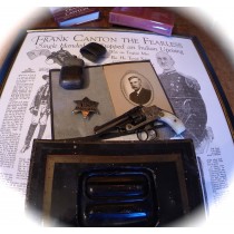 Frank Canton Historical Collection: Old West Lawman Montana, Wyoming, Colorado, Alaskan Gold Rush / Smith & Wesson Pearl Grip Revolver, Badge, Flask, Cash Box and Photo