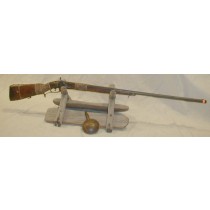 19th Century Indian War Period Kentucky Long Rifle Musket Shotgun with rawhide wrapped Grip and forearm with Tacked Stock, 