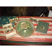 Antique President McKinley Tray & Sterio-cards